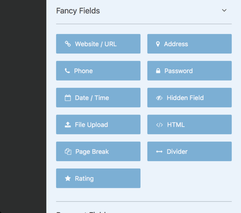 preview of WPForms fancy fields